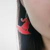 Halloween Geometric Witch Hat Earring Epoxy Resin Silicone Mold Luggage Bag Tags Casting Molds with Hole for DIY Crafts