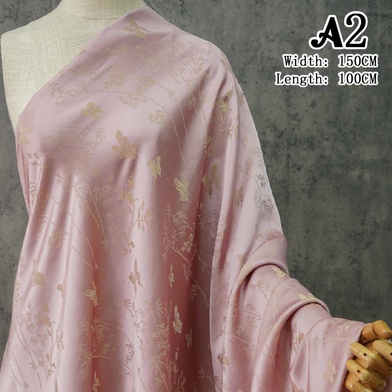 1M Butterfly Jacquard Satin Fabric For Sewing Chinese Hanfu Dress Cheongsam Bag Pillowcase Apparel Material Brocade Fabric