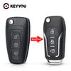 KEYYOU Chave Remota Dobrável Modificada para Ford Focus 3 Fiesta connect mondeo c max 2013 Chaveiro 3 Botões Capa de Chave Inteligente