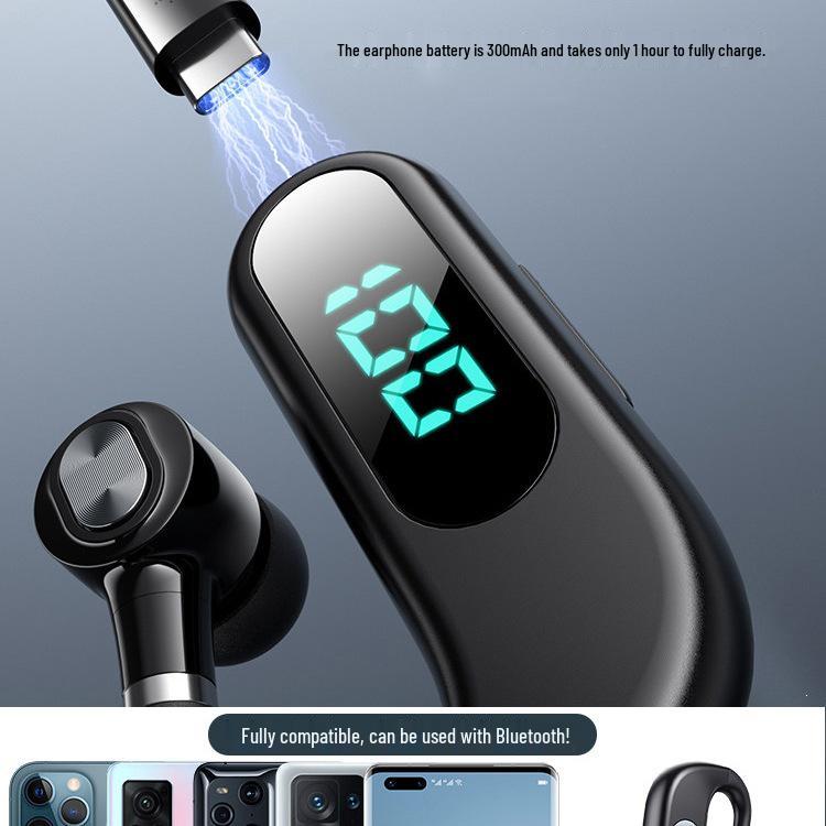 Wireless Single Ear Bluetooth Earphone with Long Battery Life for Drivers and Riders