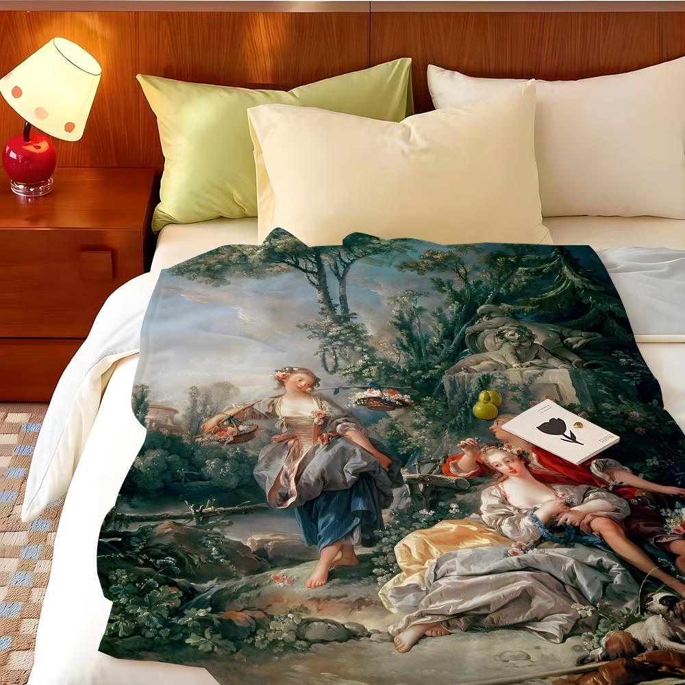 Artist F-Francois B-Boucher Throw Flannel Throw Blanket, Lightweight Cozy, Durable Washable cute Cool