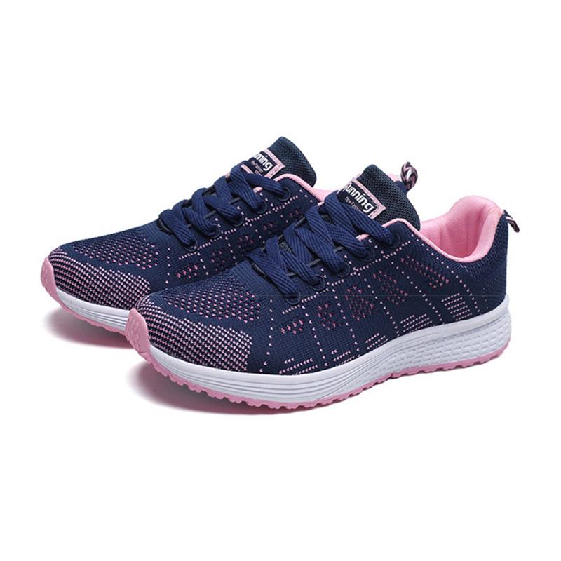 Mode Atmungsaktive 2024 Neue Mode Turnschuhe Für Frauen Gehen Weiche Turnschuhe Frauen Mesh Stoff Lace Up Weibliche Schuhe Schuhe Für Frauen