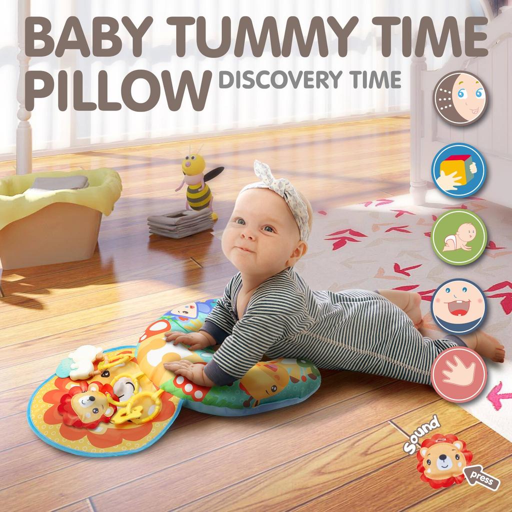 Baby Activity Gym with Toys and Sounds, Multicolor Lion Print, Infant Play Mat, Toddler Exercise Toy, Random Color