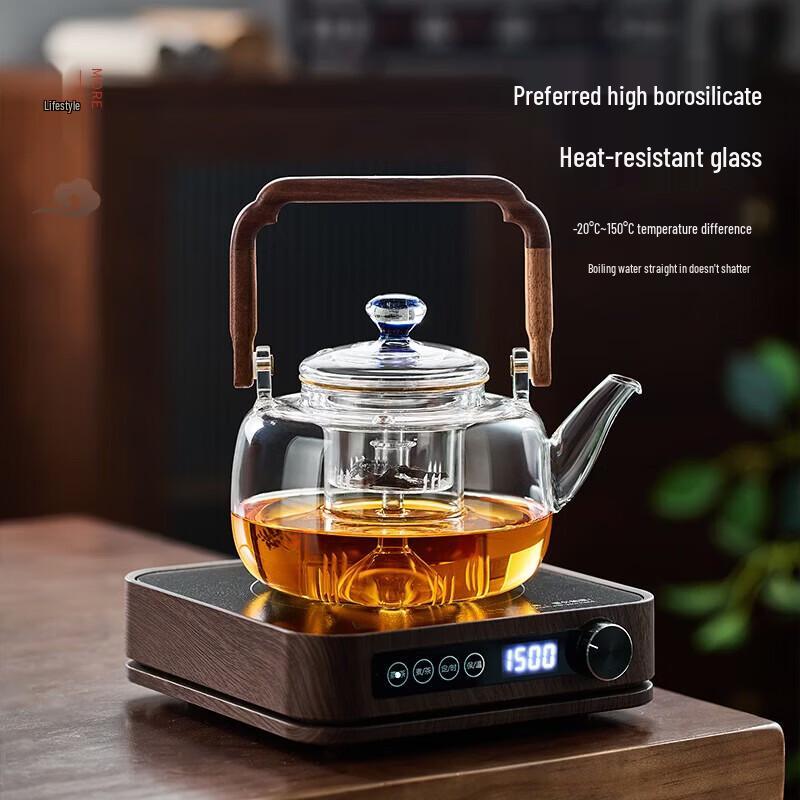 YIHUTEA Glass Teapot with Lifting Handle