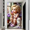 New 2025 Cross Embroidery Girl and Animal Cat 5D DIY Diamond Mosaic Rhinestone Embroidery Kit Home Wall Decoration Gift