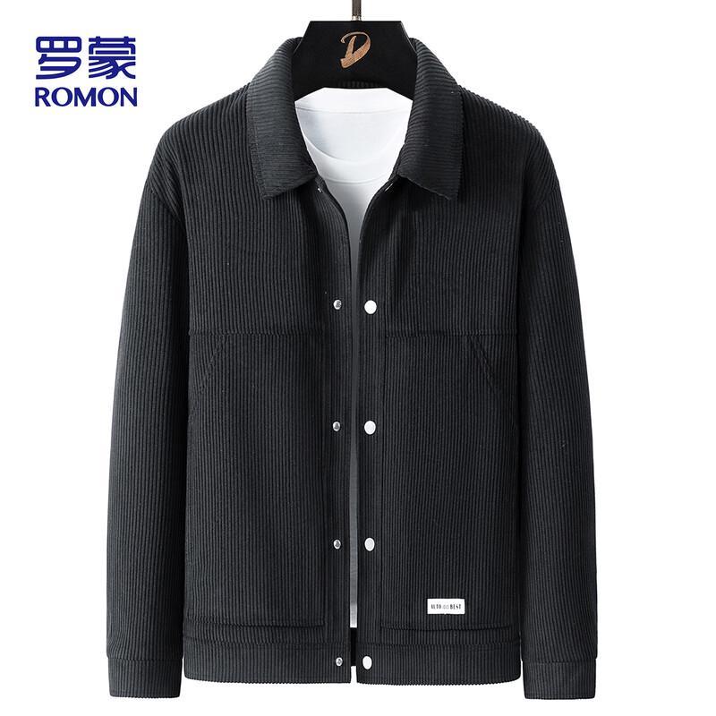 ROMON Men's Corduroy Collared Jacket