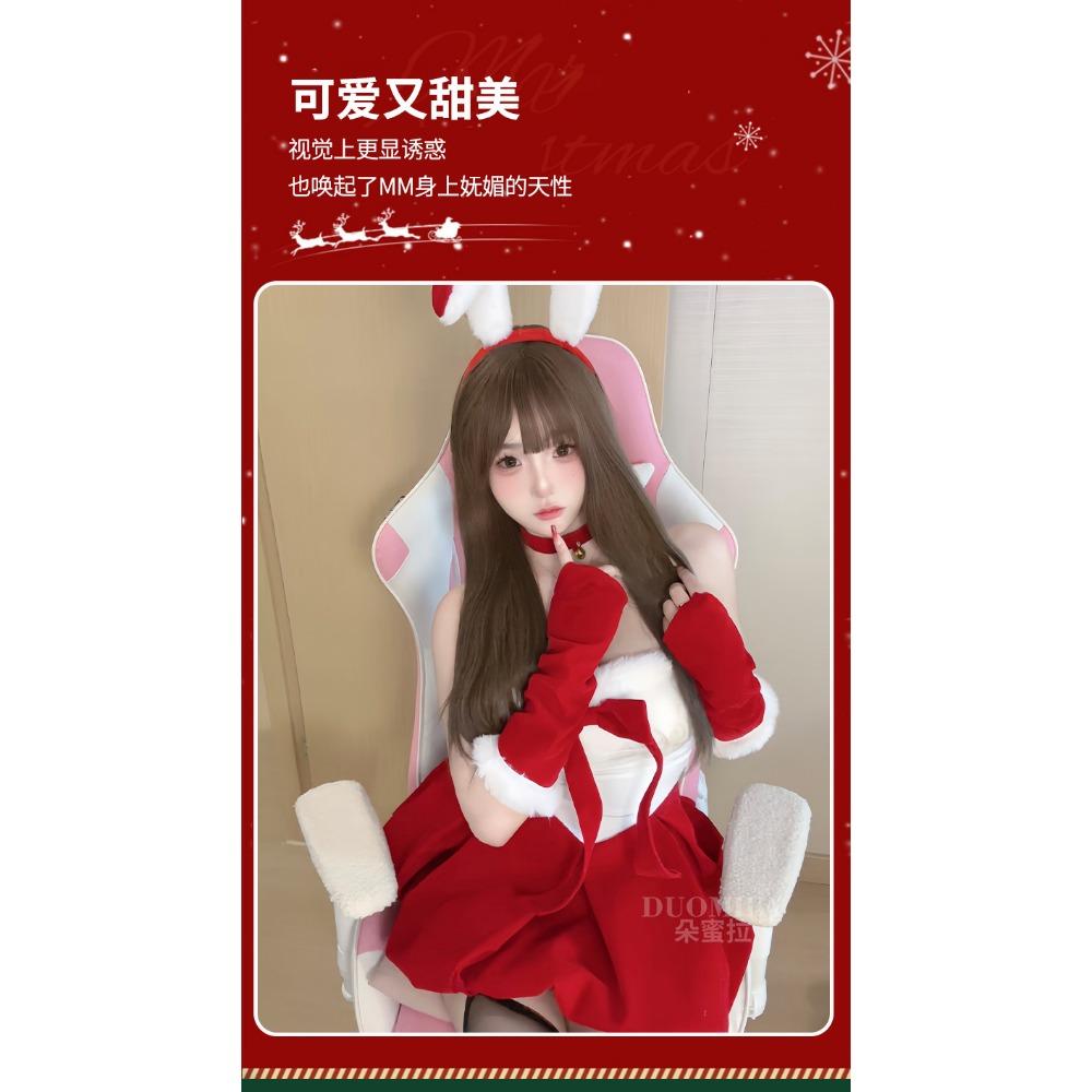 Domila's New Christmas Robe, Golden Velvet Sex Underwear, Red Uniform, Temptation Bunny Suit, Pure Desire