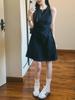 Summer salt fried street sleeveless vest black dress waist thin milk small a-word short skirt
