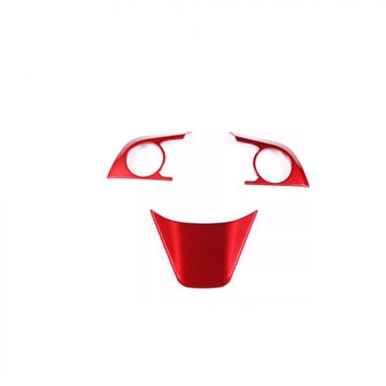 Bright Red Steering Wheel Trim 3pcs ABS For Toyota Camry 2018-2024