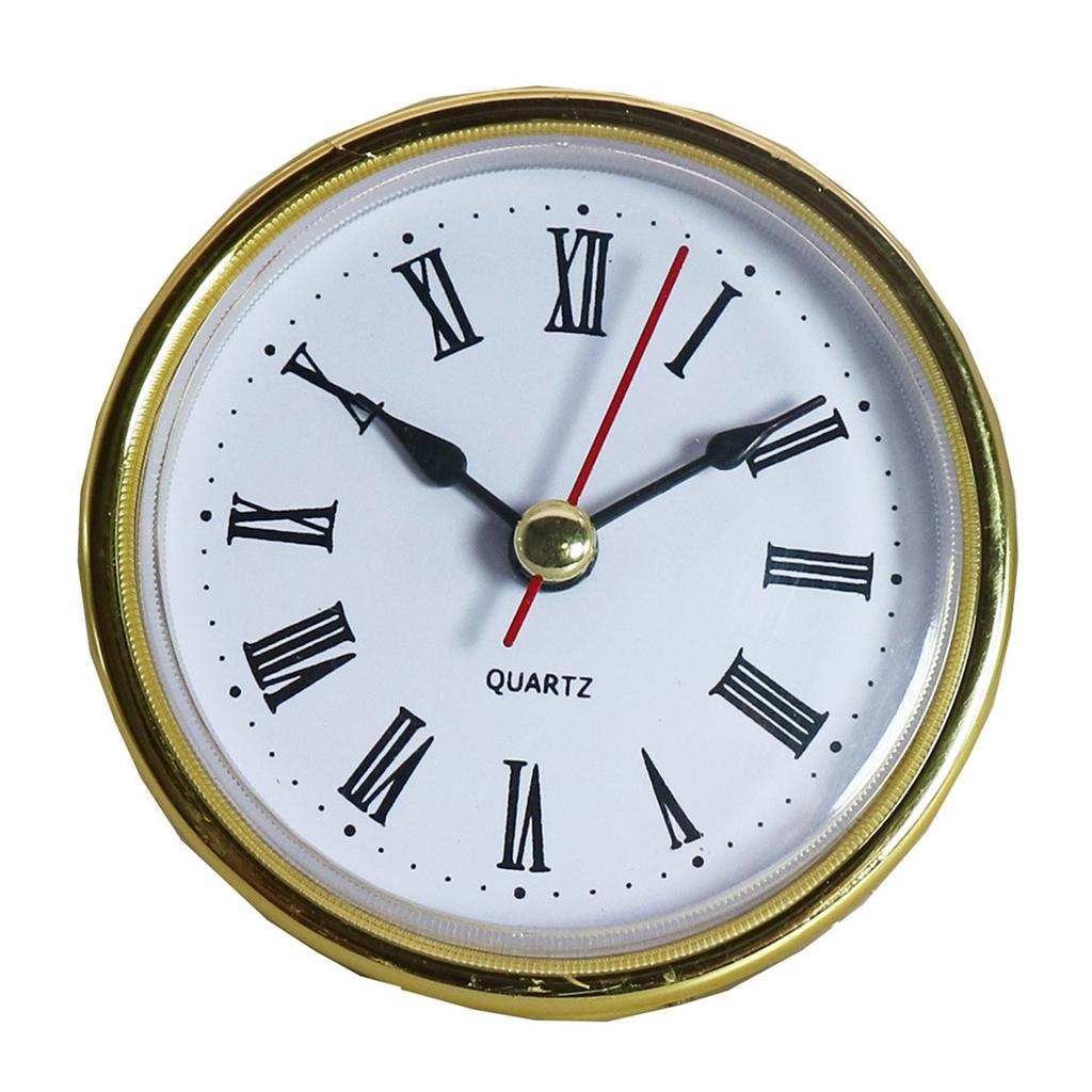 65mm Phnom Penh Iron Clock Nábytek Hodiny Hodinky Hlava Osvětlení Hodinová vložka Zlaté lemování Římská bílá Číslice Dekor