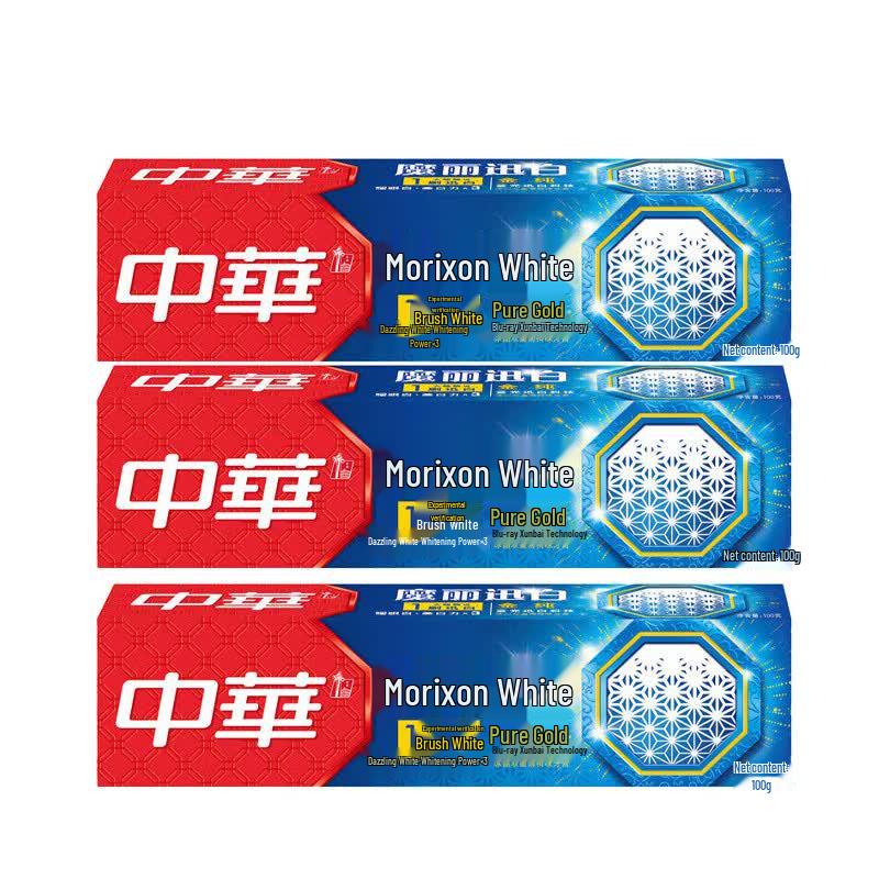 Zhonghua Golden Pure Magic White Double Mint Toothpaste 3-Pack