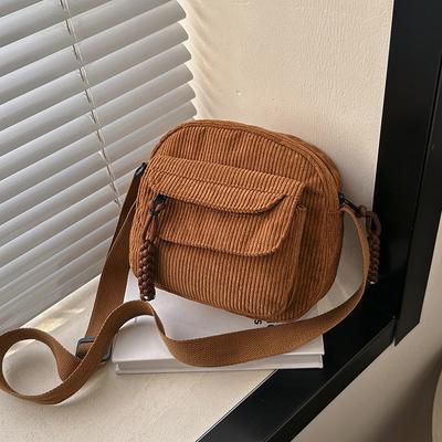 Cute Corduroy Small Shoulder Bag for Teenager Girls Korean Harajuku Messenger Tote Crossbody Bag