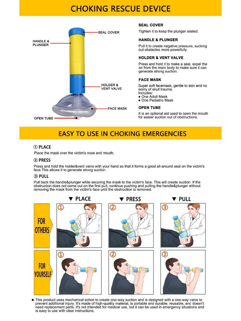 Breathing Trainer & Emergency Choking Rescue Mask