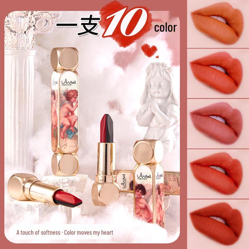 Angel s Temptation Magic Ten-Color Matte Lipstick: Color-Changing, Complexion-Enhancing Trio for Beauty.