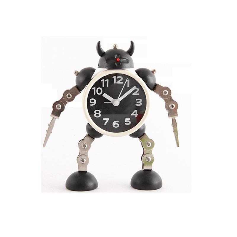 Mute Student Children Clock Boy Personality Metal Fashion Student Gift Robot Bedroom Creative Alarm Clock