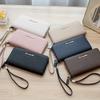 Lychee Pattern Long Wallet Trendy Fashion Versatile Can Hold the Letter Hardware Solid Color Clutch Bag