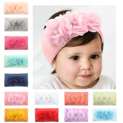 Bandeaux en Nylon pour bébés, accessoires de cheveux élastiques avec nœud pour cheveux, pour bébés filles, nouveau-nés, tout-petits, enfants