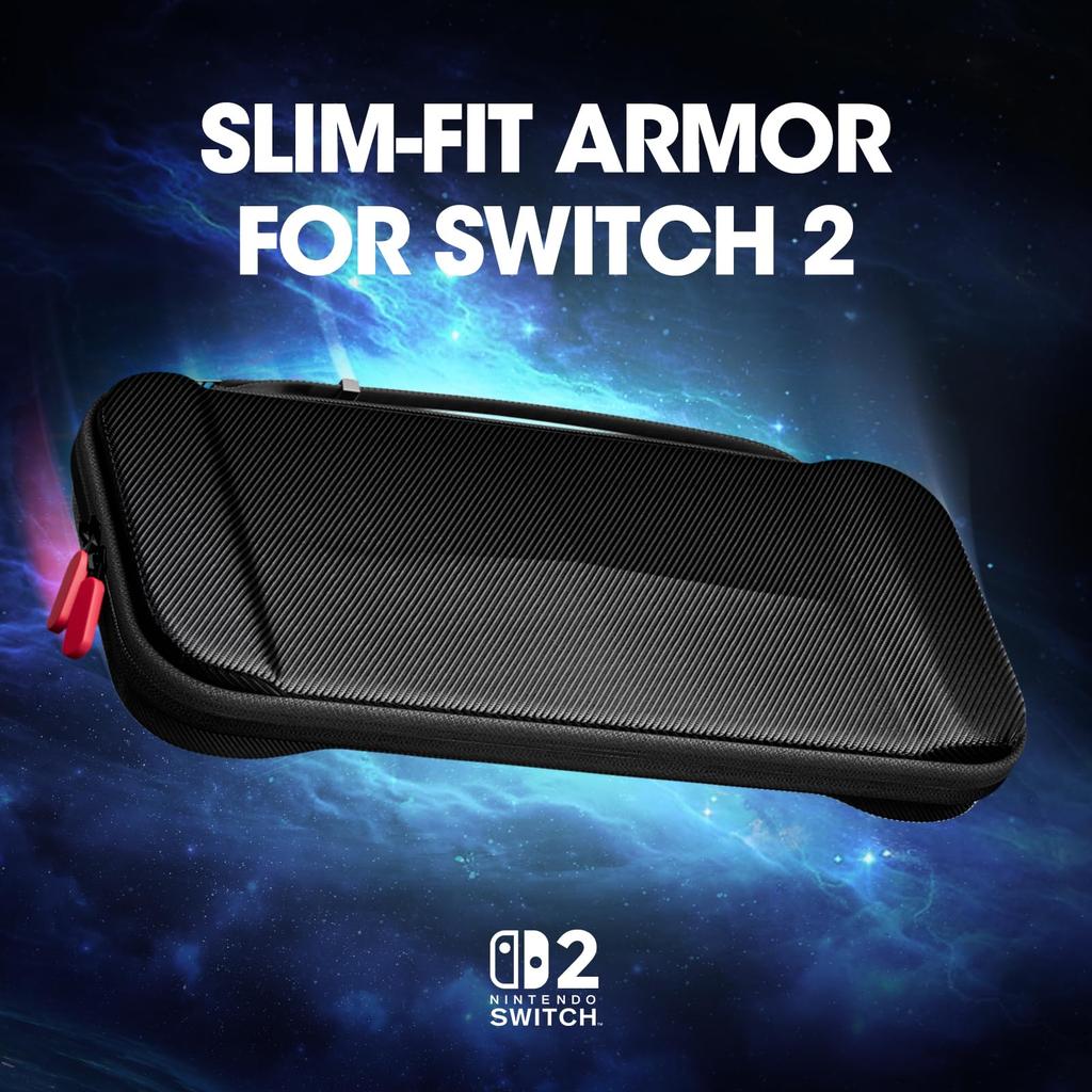 ProCase Nintendo Switch 2 Aufbewahrung mit 12 Spielkarten Schlanke Hartschalenhülle für einfachen Transport Etui, Stoßfest, Wasserdicht, Fächer, (Schwarz)