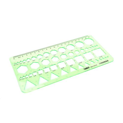 Plastic Circles Squares Hexagons Geometric Template Ruler Stencil Measuring Tool