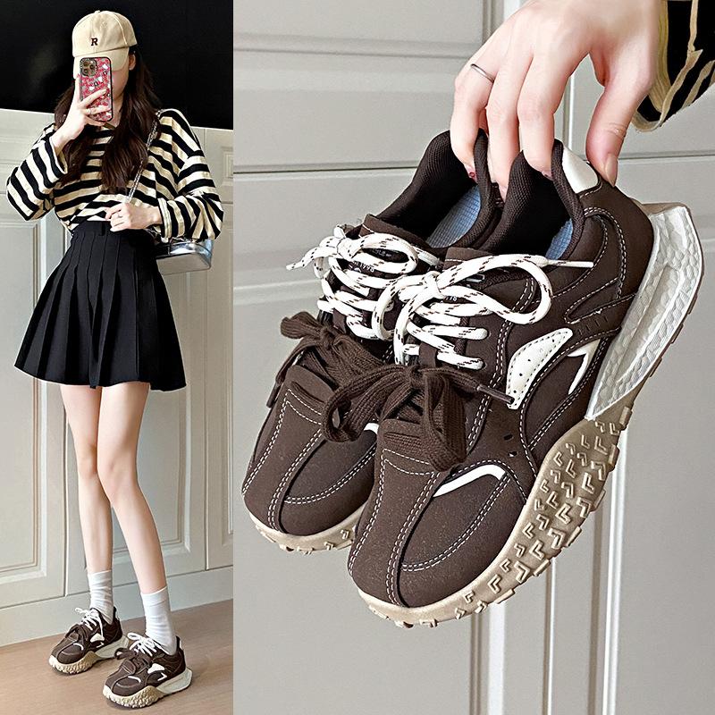 ins Korean version of the new Forrest Gump shoes for women's 2025 autumn student sports running shoes casual shoes platform height increase WS901