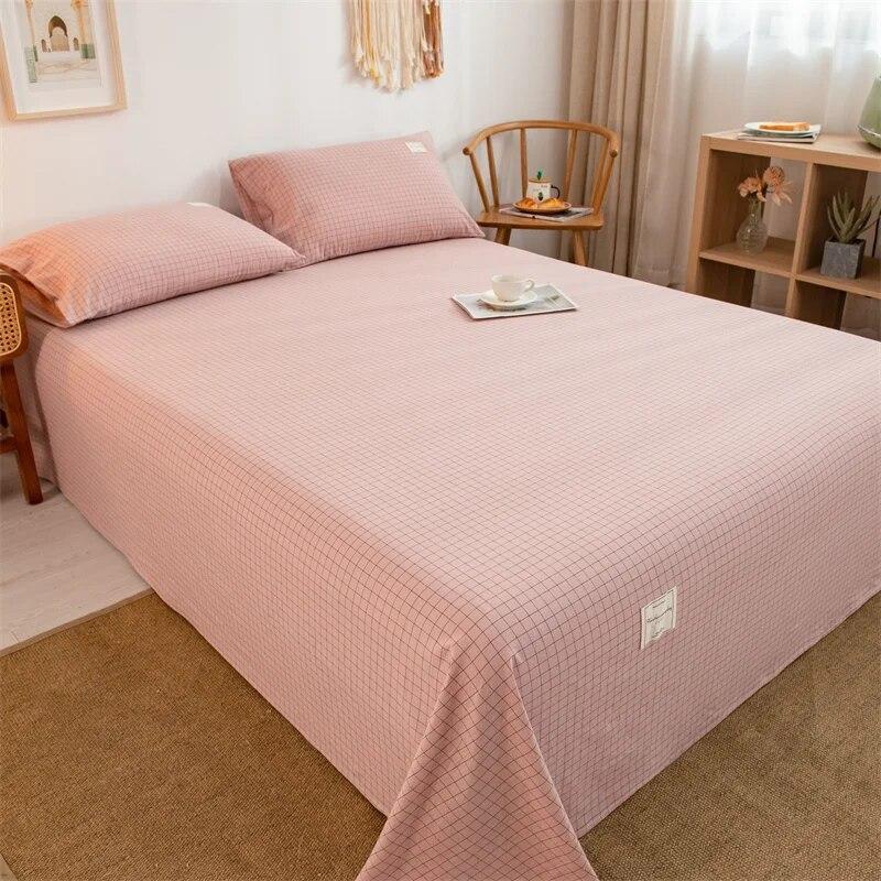 1PC 100% Yarn-dyed High-quality Cotton Washed-cotton Bedspread Set Checked Printed Bedspread Single Double Right Angle Bedspread