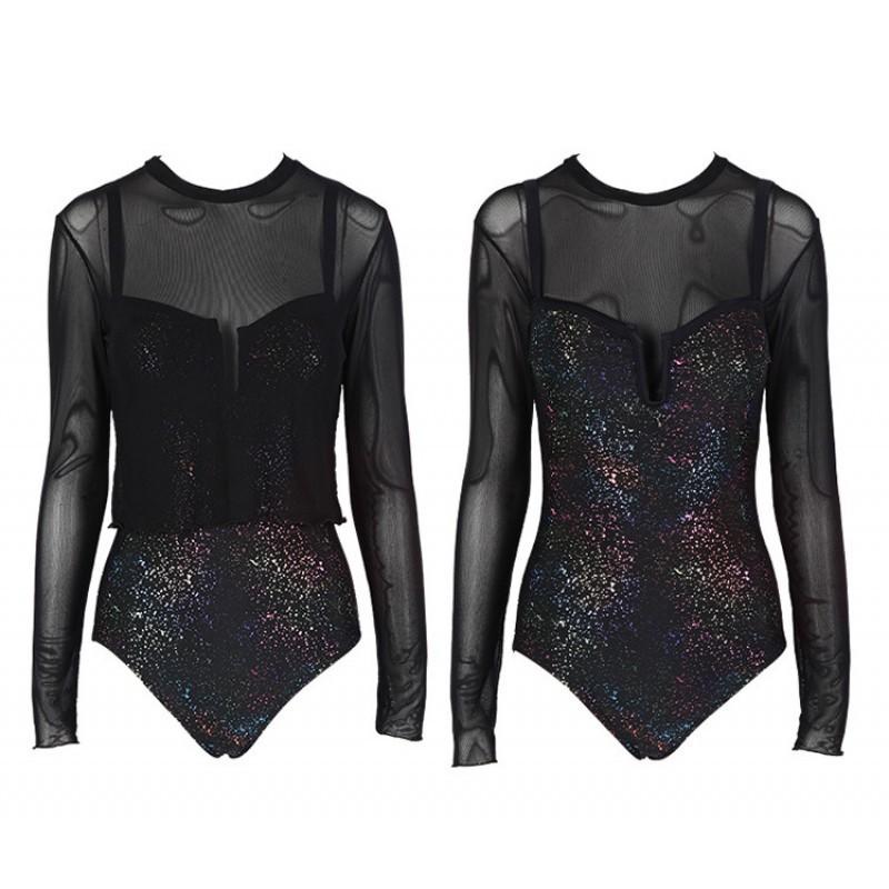 Swimsuit Women's One-piece Long-sleeved Two-piece Suit Covers Belly To Show Slimming High-end Vacation Hot
