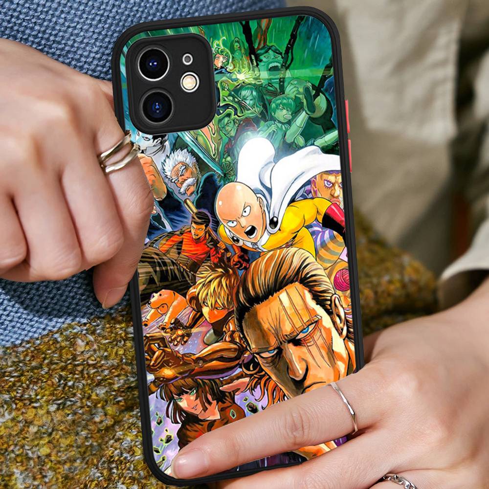 

Anime One-Punch Man Phone Case For iPhone 16e 16 15 14 13 12 11 Pro Max X XS MAX Plus Spuerstar Matte Cover iphone 16 plus