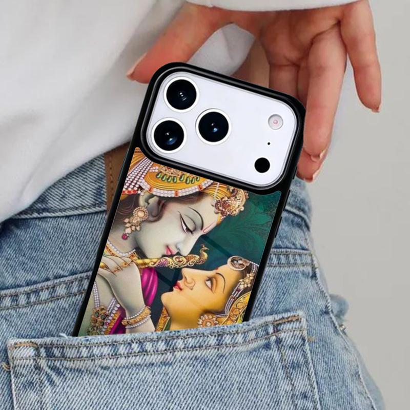 Indian God Lord Krishna Phone Case for iPhone 16e 15 14 13 12 17 Pro Max Plus Air 17pro Cover Coque