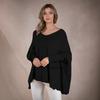 Autumn and winter European and American popular pullover sweater solid color loose top one-neck knitted sweater