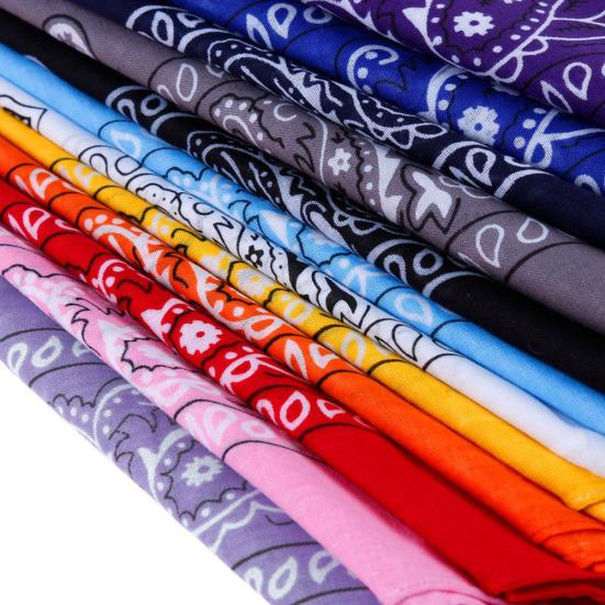 12Pcs Chic Unisex Floral Print Cycling Sport Square Bandana Head Scarf Headdress