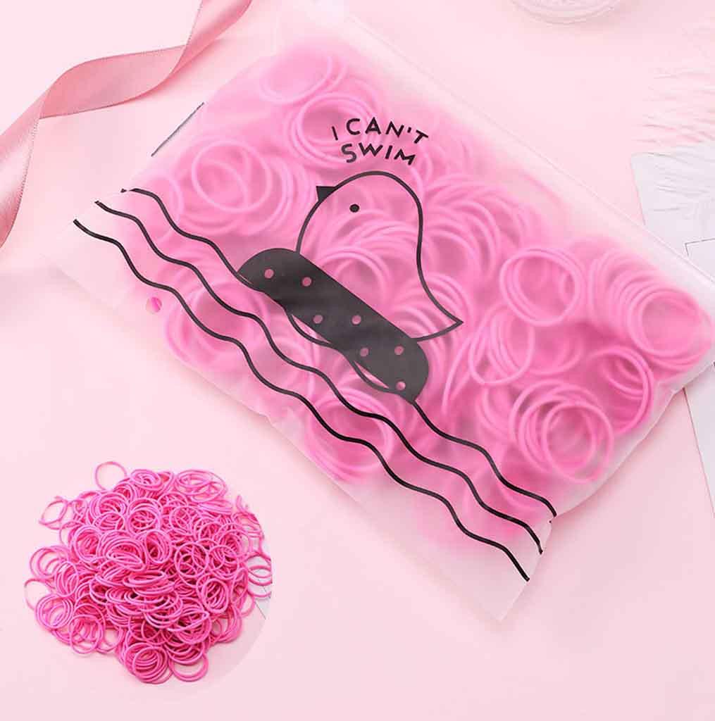 

Girls 100 Pieces Of Rubber Band Children Tie Hair Colorful Hair Accessories рожевий