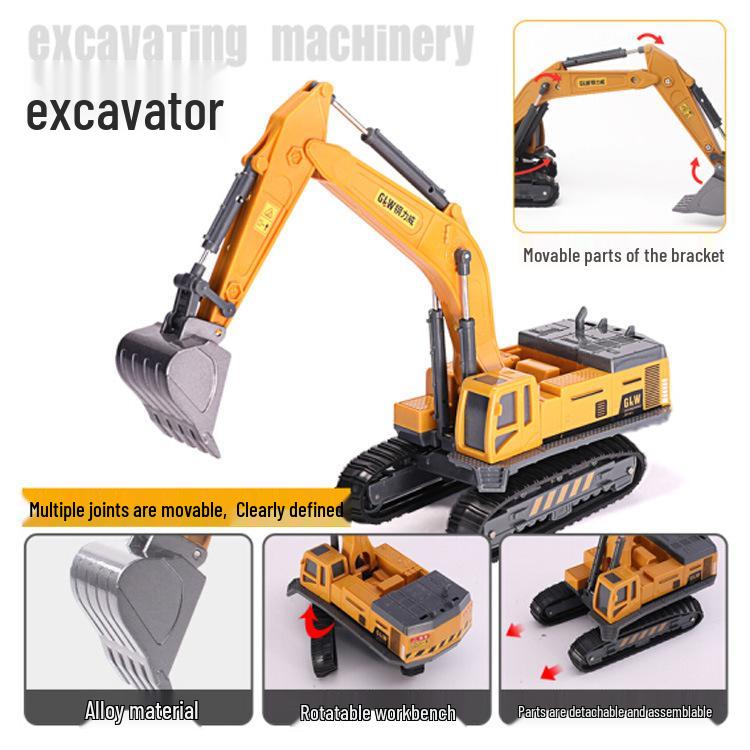 Free Shipping Children's Alloy Excavator & Crane Toy Set