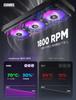 AsiaHorse ARGB PC Case Fan Performance 1800 4PIN PWM 5V 3PIN RGB Simple Water Cooling CPU Cooler Fan 120MM3/360MM, [High RPM] Fan, Fan, HDB-Bearing,