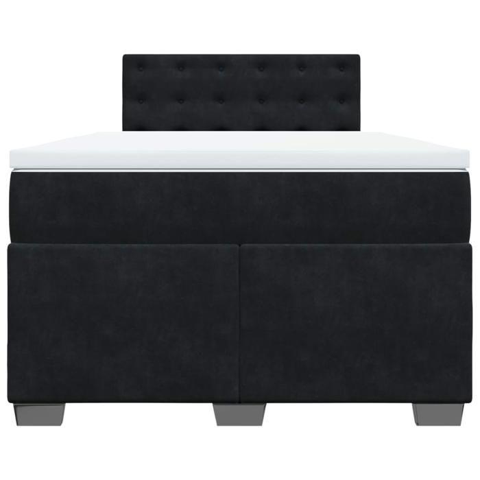 Maison Exclusive - Sommier à lattes de lit avec matelas Noir 120x200 cm Velours
