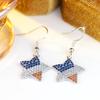 Chic Star Dangle Earrings for Women Silver Blue White Orange Color Full Zircon Geometric Jewelry Party Gift