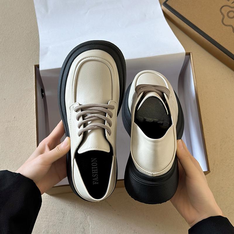 White Platform College British Style Small Leather Shoes Women's Spring and Autumn Loafers 2025 New Versatile Explosive Single Shoes