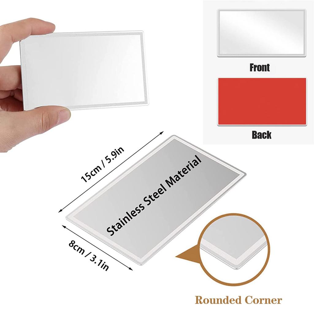 Car Sun Visor Vanity Stainless Steel Auto Makeup Unbreakable Rearview Sunshade Cosmetic Mirror Mirror, Mirror,