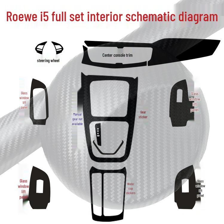 19-20 Roewe I5 Gear Shift Carbon Fiber Interior Stickers