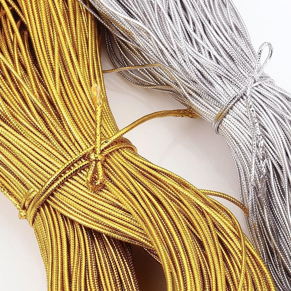 Cordeau Cordon Couleur Or Argent 90M de Longueur Cordon à Perles Nouveau Cordon à Tresser Bracelet DIY