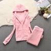 Women's Velvet Casual Sportswear Set: Solid Color Cardigan Hoodie & Slim Fit Sweatpants