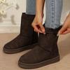 Fashion Women's Shoes on Offer High Quality Winter Slip-on Mid-calf Women Boots Fashion Solid Casual Snow Boots Large Size Platform Boot