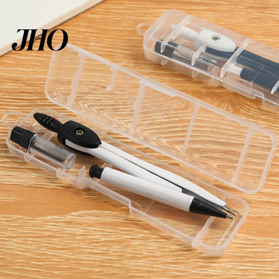Office Drawing Tool 2-in-1 Metal Compass Set with Automatic Pencil Geometry for Smooth Circle Students Precise Portable Storage Box Math Art