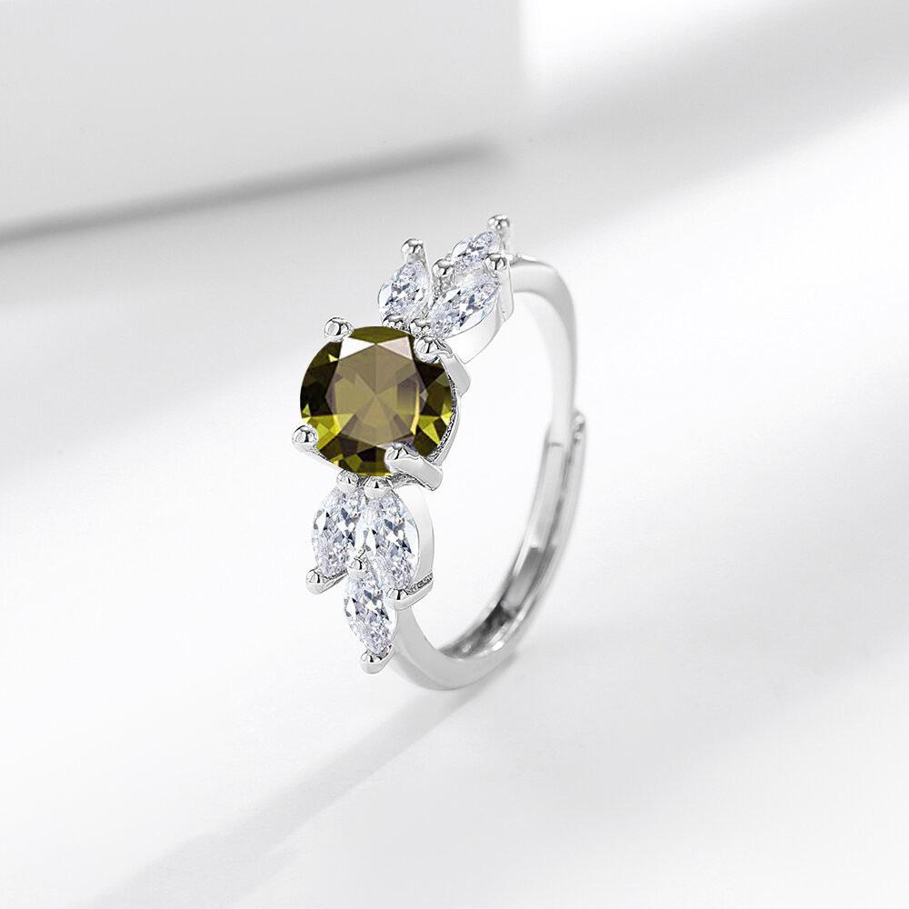 2026 Trendy Zircon Ring Women's High Sense Niche Temperament Open Index Finger Ring Light Luxury Retro Jewelry