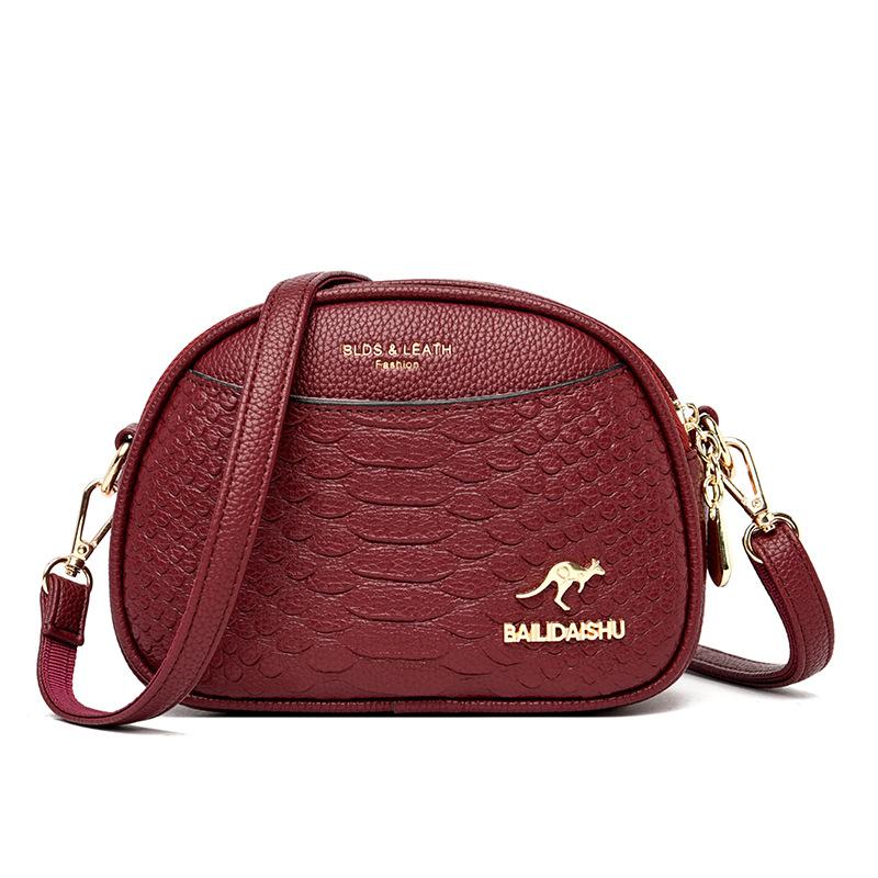 Women's Bag Crossbody Shoulder Bag Women's Fashion Crocodile Print Bag Multi-layer Small Square Bag