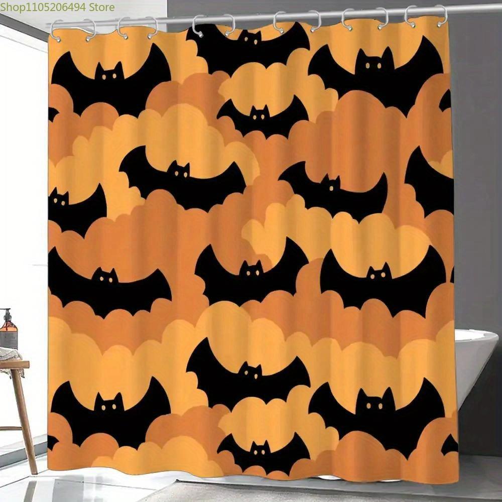 A Bathroom Shower Curtain with a Superhero Theme for a Halloween Party, Includes 12 Hooks, Measuring 180*180Cm for Home Decora