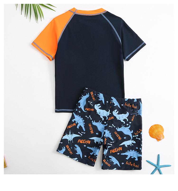 2025 Summer Boys' Teen Swimwear Set: Split Style Swimsuit & Trunks