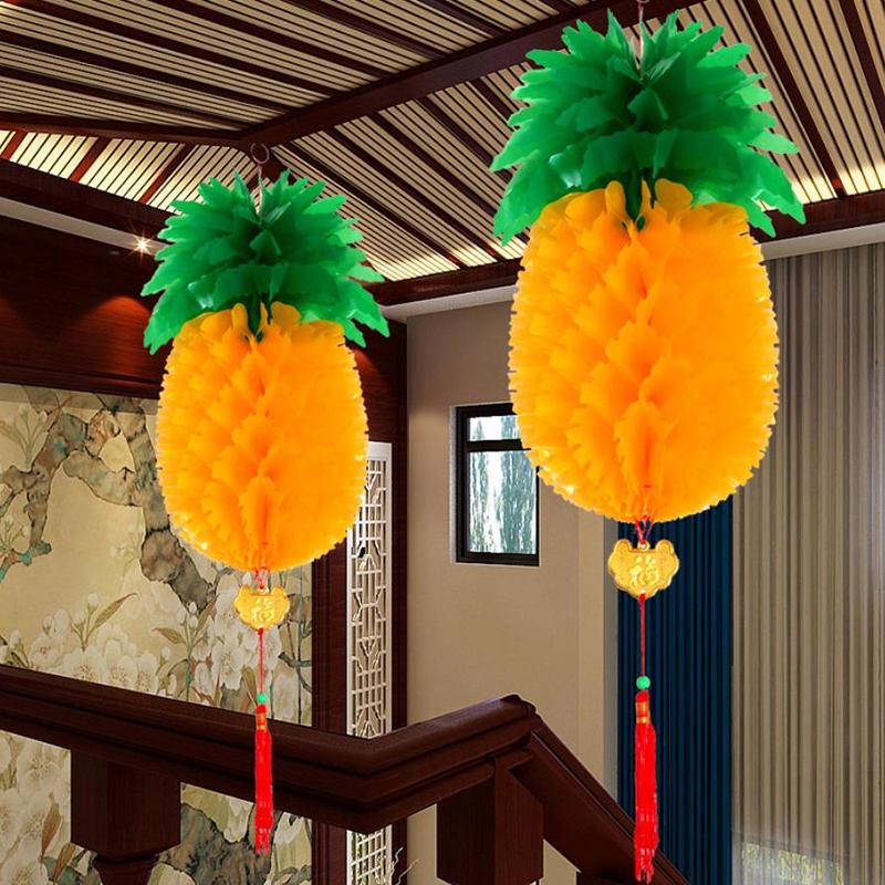 The Pineapple Lantern Is Not Easy To Fade, This Lantern Can Be Opened And Stored Easily For Its Compact Size. Hanging Pineapple