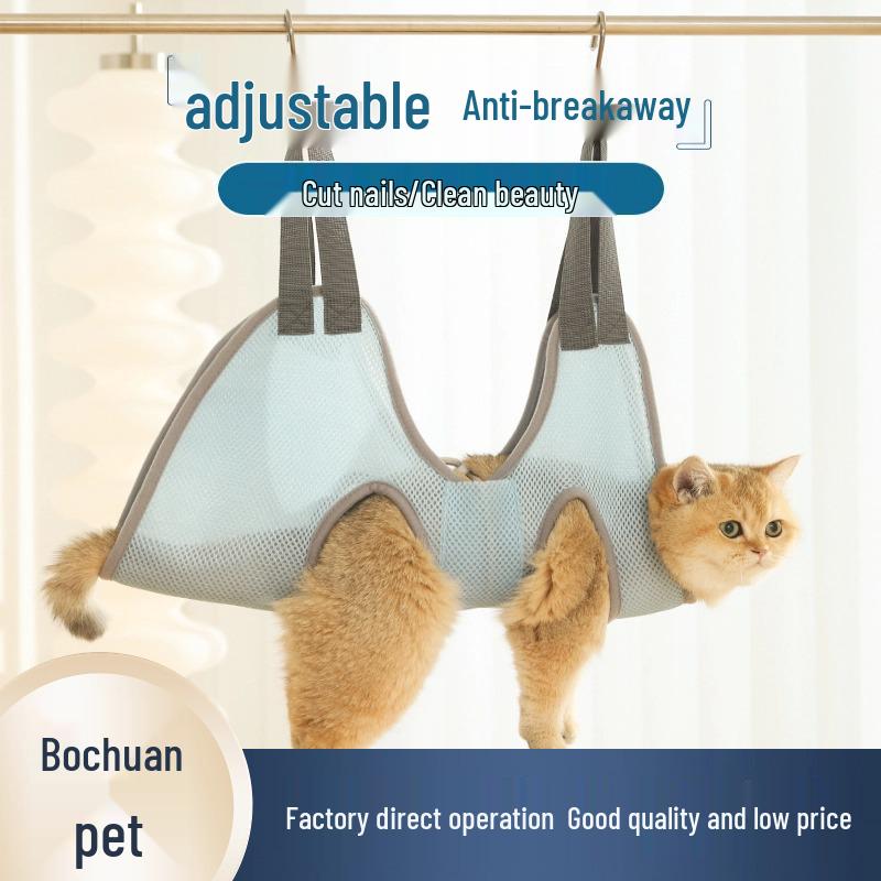 Cat Grooming Restraint Bag: Anti-Scratch Mesh Hammock for Bathing, Nail Clipping, and Cleaning