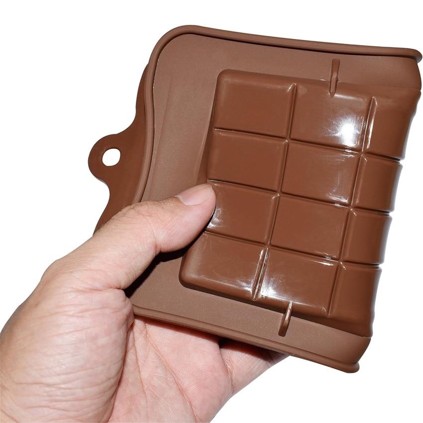 4-Pack Silicone Chocolate Molds for Homemade Chocolate, Candy, Jelly, or Ice Cubes, Brown, Rectangle