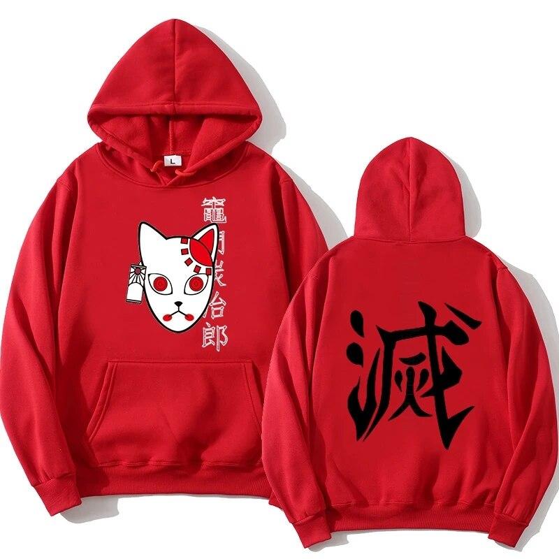 Anime Demon Slayer sweter Streetwear unisex Tanjiro Kamado kostium bluzy Harajuku Demon Slayer Kimetsu No Yaiba Sudadera